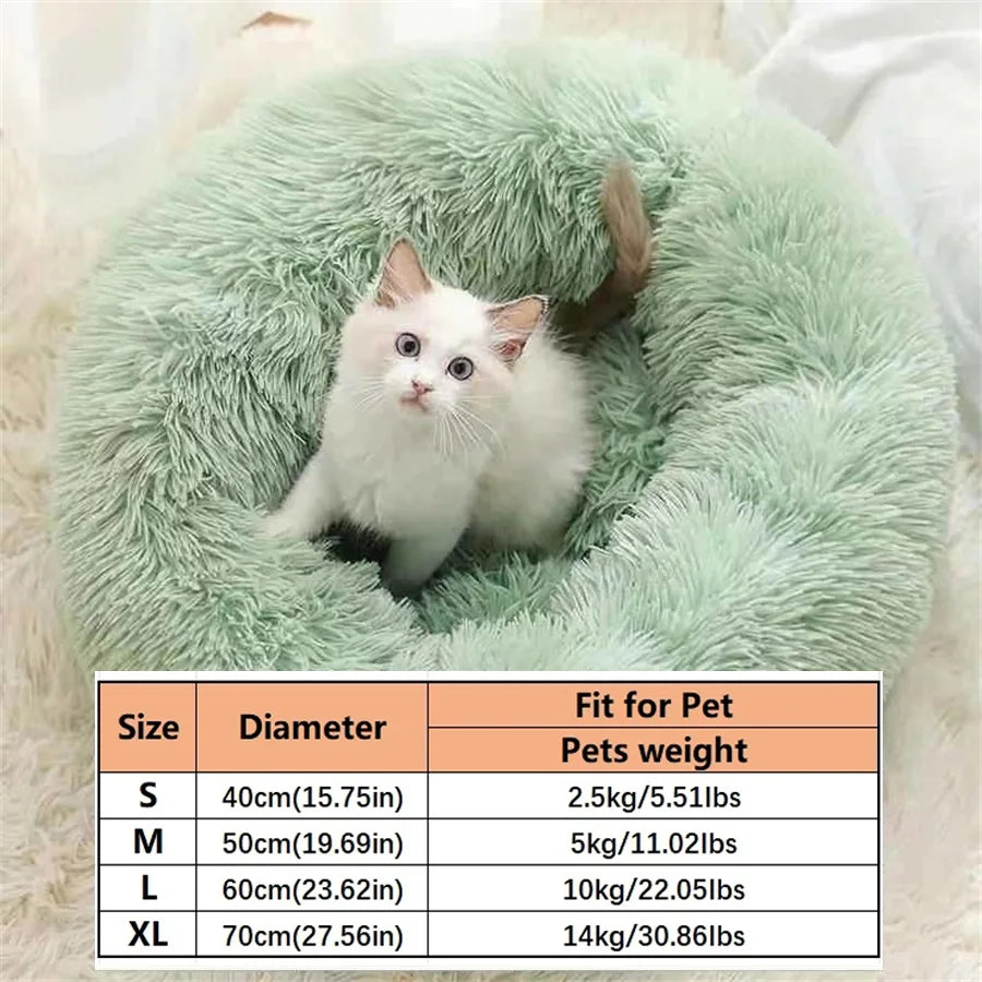 Lit donut en peluche pour chien et chat – doux et lavable