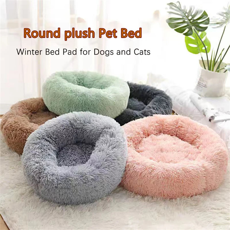 Lit donut en peluche pour chien et chat – doux et lavable
