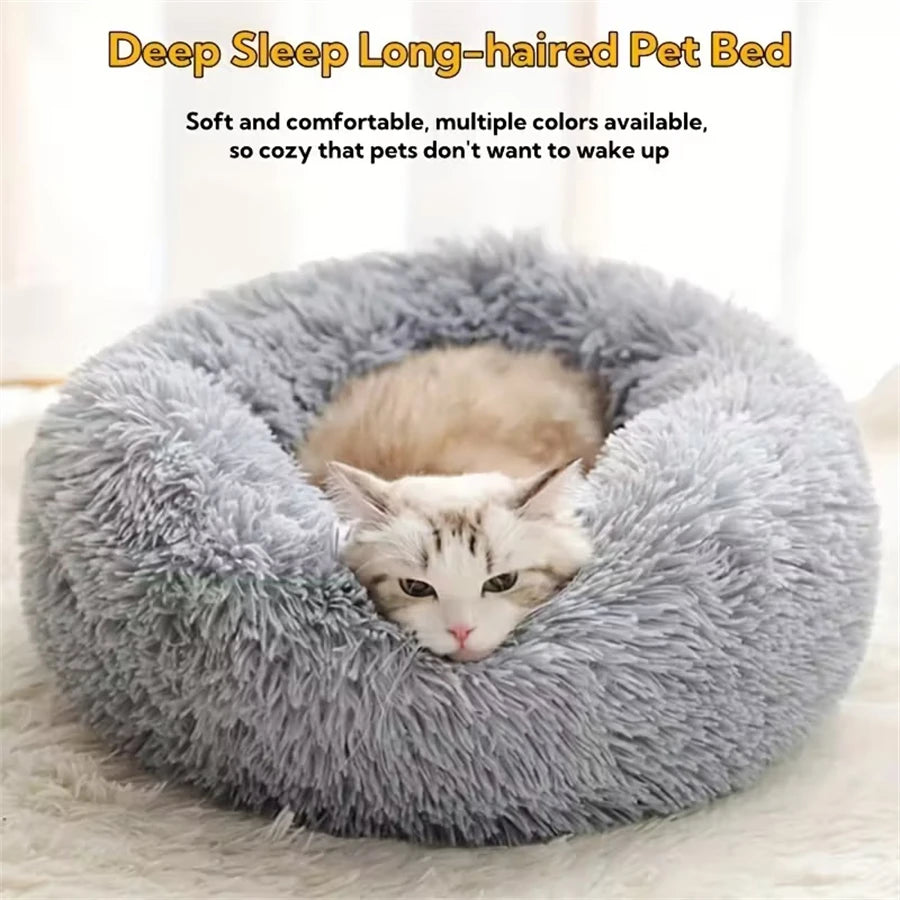 Lit donut en peluche pour chien et chat – doux et lavable