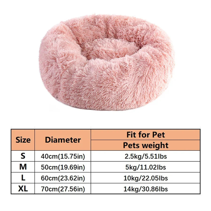 Cuccia a ciambella in peluche per cani e gatti – morbida e lavabile