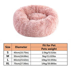 Cuccia a ciambella in peluche per cani e gatti – morbida e lavabile